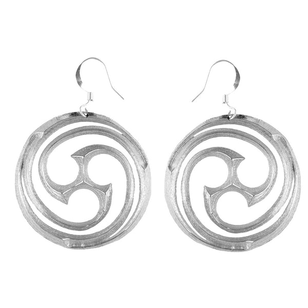 Oberon Design Britannia Metal Jewelry Earrings Goddess Spiral