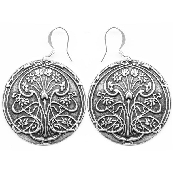 Oberon Design Britannia Metal Jewelry Earrings Pond Lily
