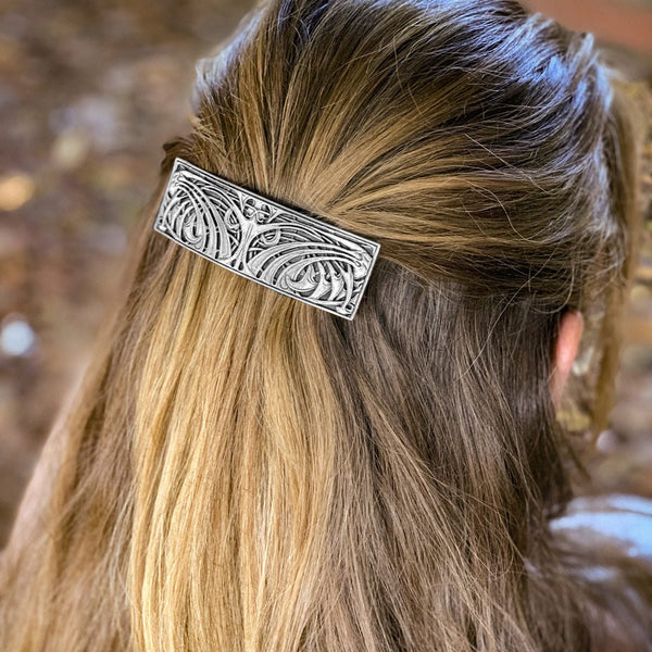 Oberon Design Hair Clip, Barrette, Hair Accessory, Celtic Braid, 80mm