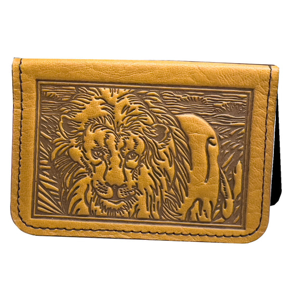 Wine Leather Medium Sized Hand-Bag with Embossed Lion