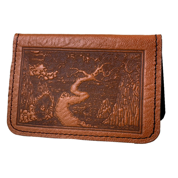 Oberon Design Leather Bi-Fold Women's Wallet, Acanthus Leaf Saddle