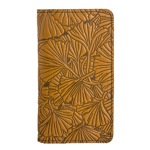 Oberon Design Ginkgo Leather Wallet Folio Case for iPhones