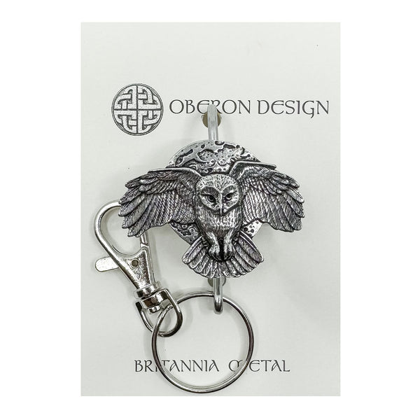 Oberon Design Hand Crafted Key Ring Purse Hook, Night Owl