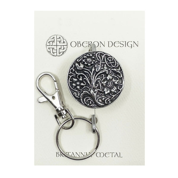 Rose Flower Key Ring Purse Hook - Accessories - Pewter Gifts