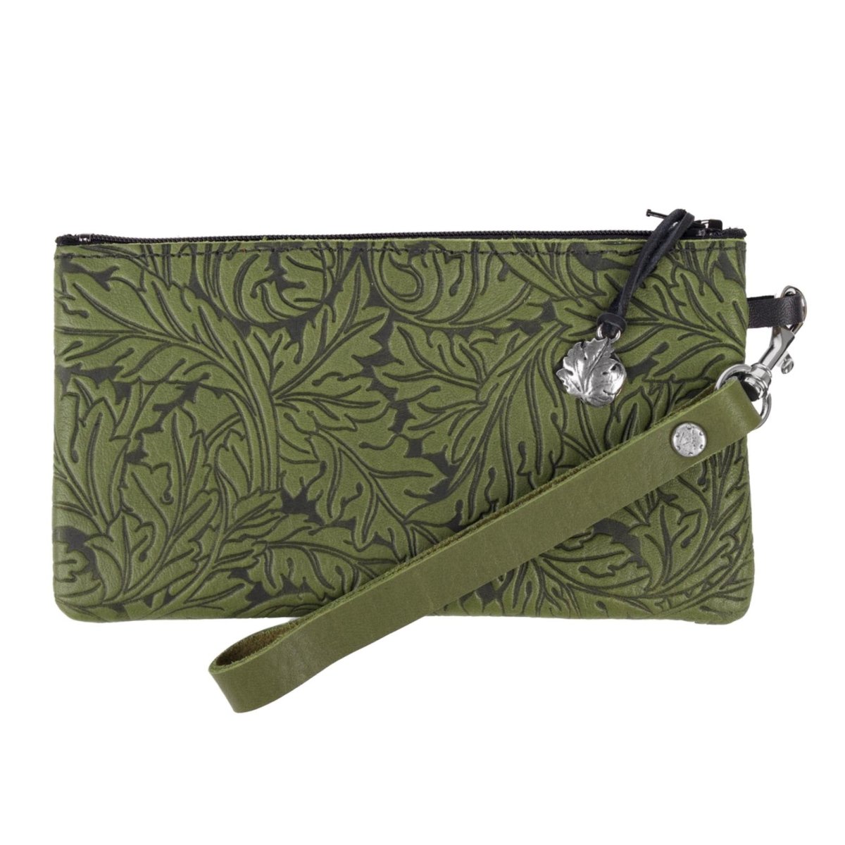 Oberon Design Wristlet in Acanthus Leaf Navy