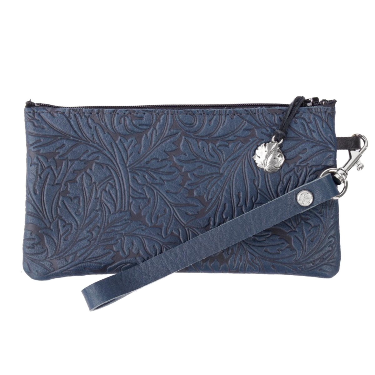 Oberon Design Wristlet in Acanthus Leaf Navy