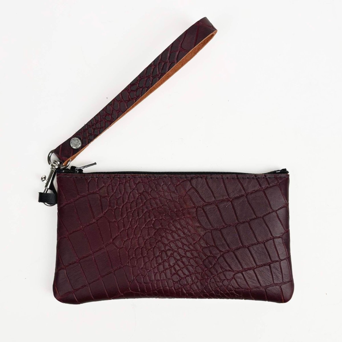 HAPPY EXTRA, Wristlet, Alligator in Burgundy