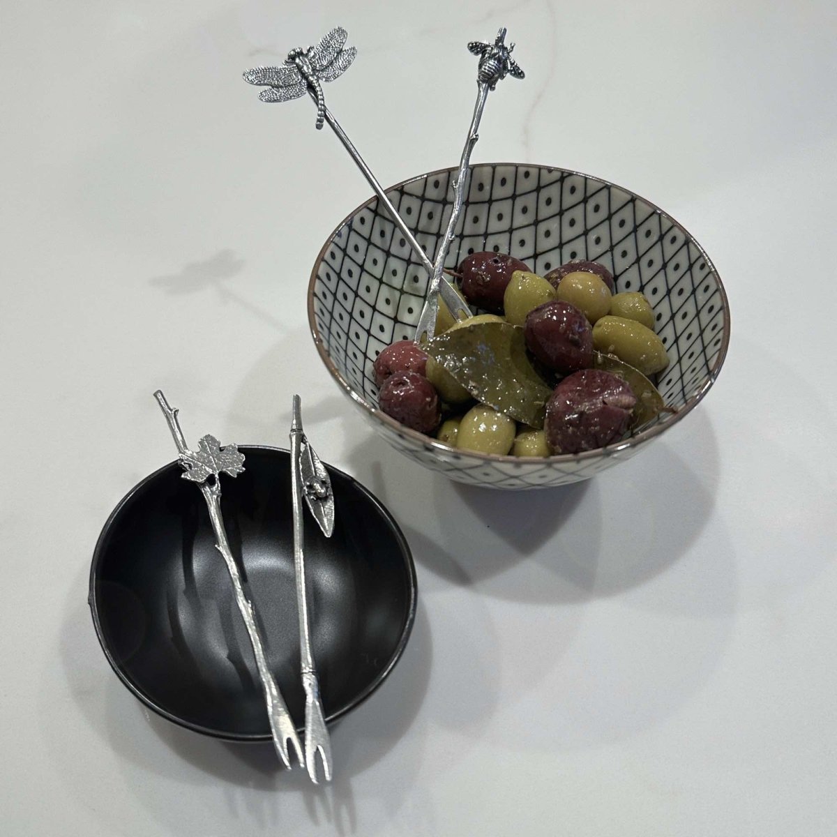 Hand-cast pewter appetizer pick set