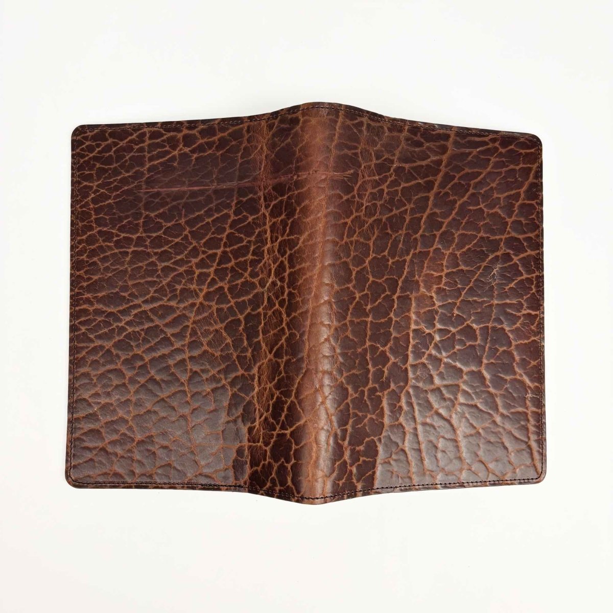 SECOND, Leather Refillable Journal, Glazed Shrunk Bison in Tobacco