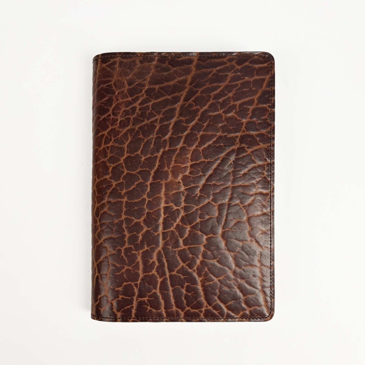 SECOND, Leather Refillable Journal, Glazed Shrunk Bison in Tobacco