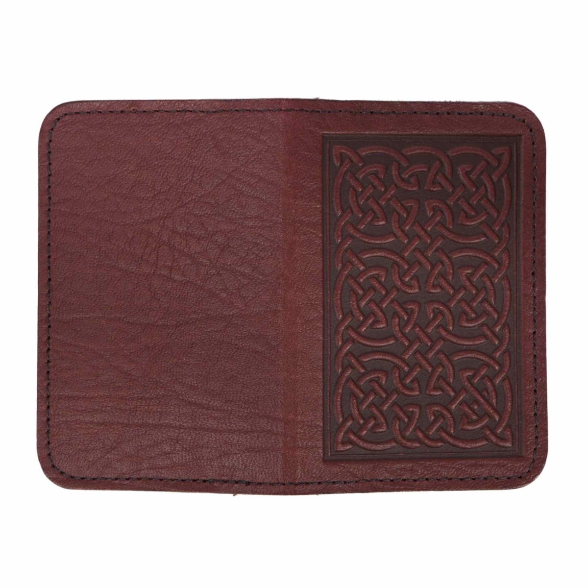 Bold Celtic Mini Wallet, Wine open