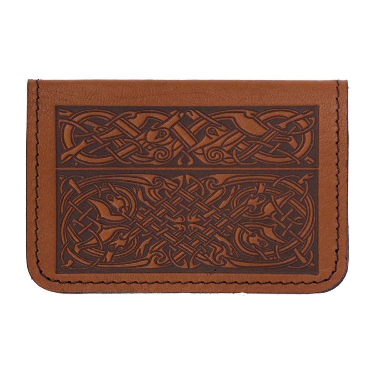 Celtic Hounds Mini Wallet, Saddle