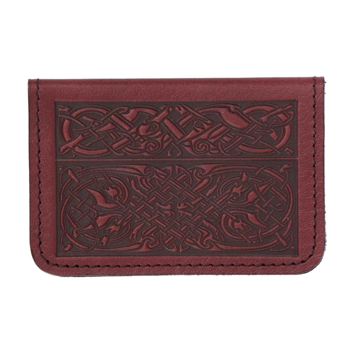 Celtic Hounds Mini Wallet, Wine