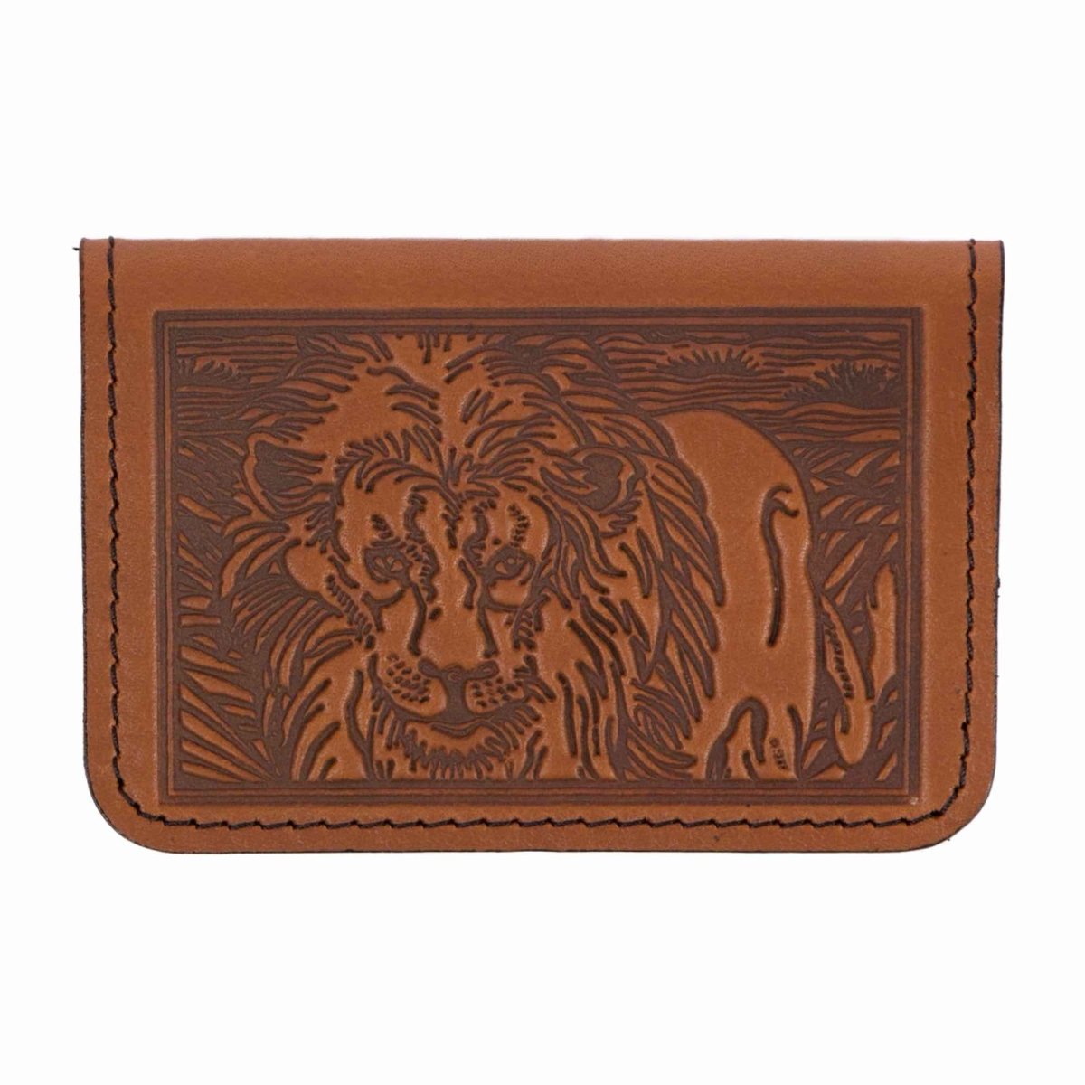 Lion Mini Wallet, Saddle