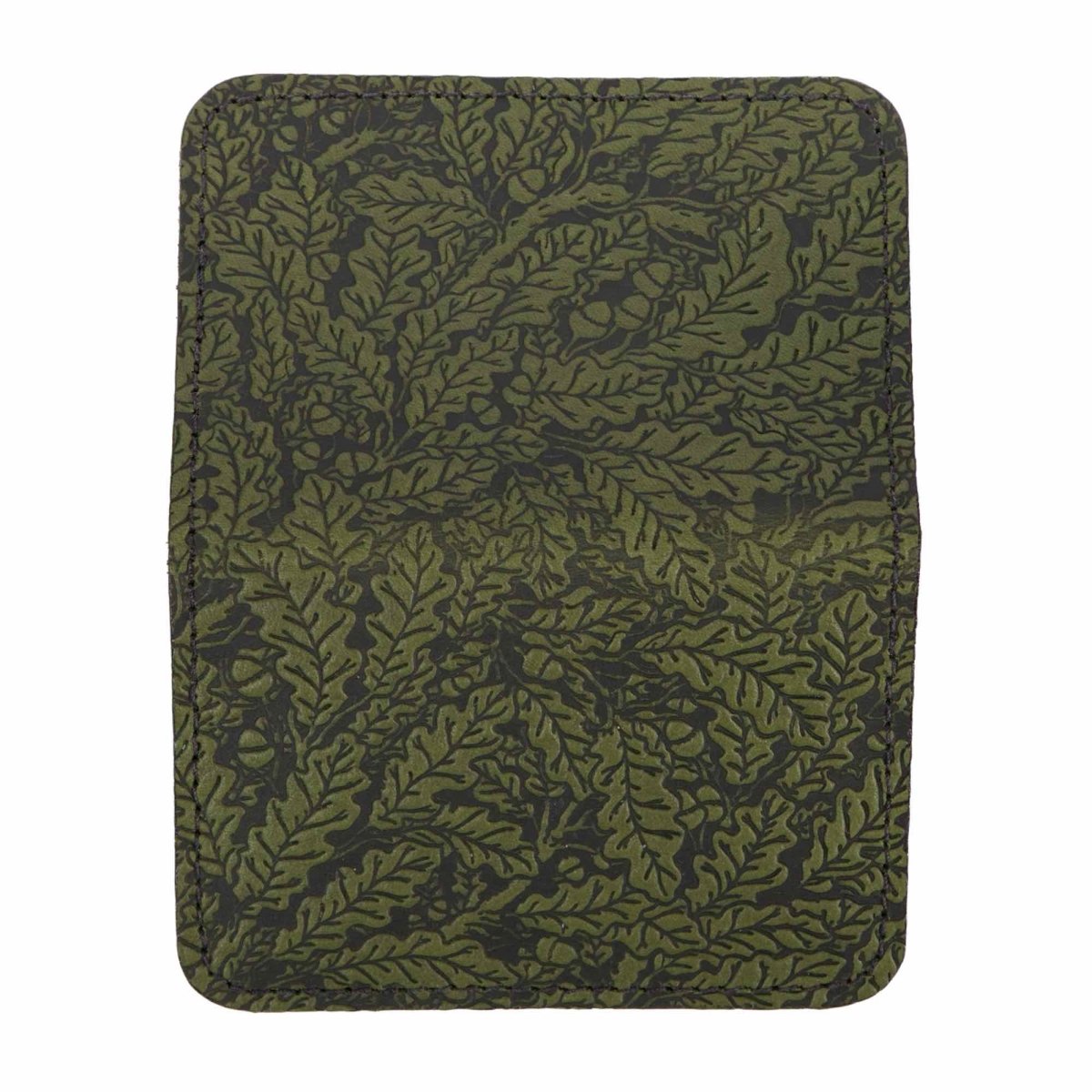 Oak Card Holder Leaves Mini Wallet, Fern, open view