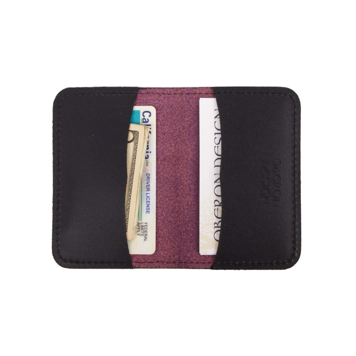 Mini Wallet, Orchid open interior