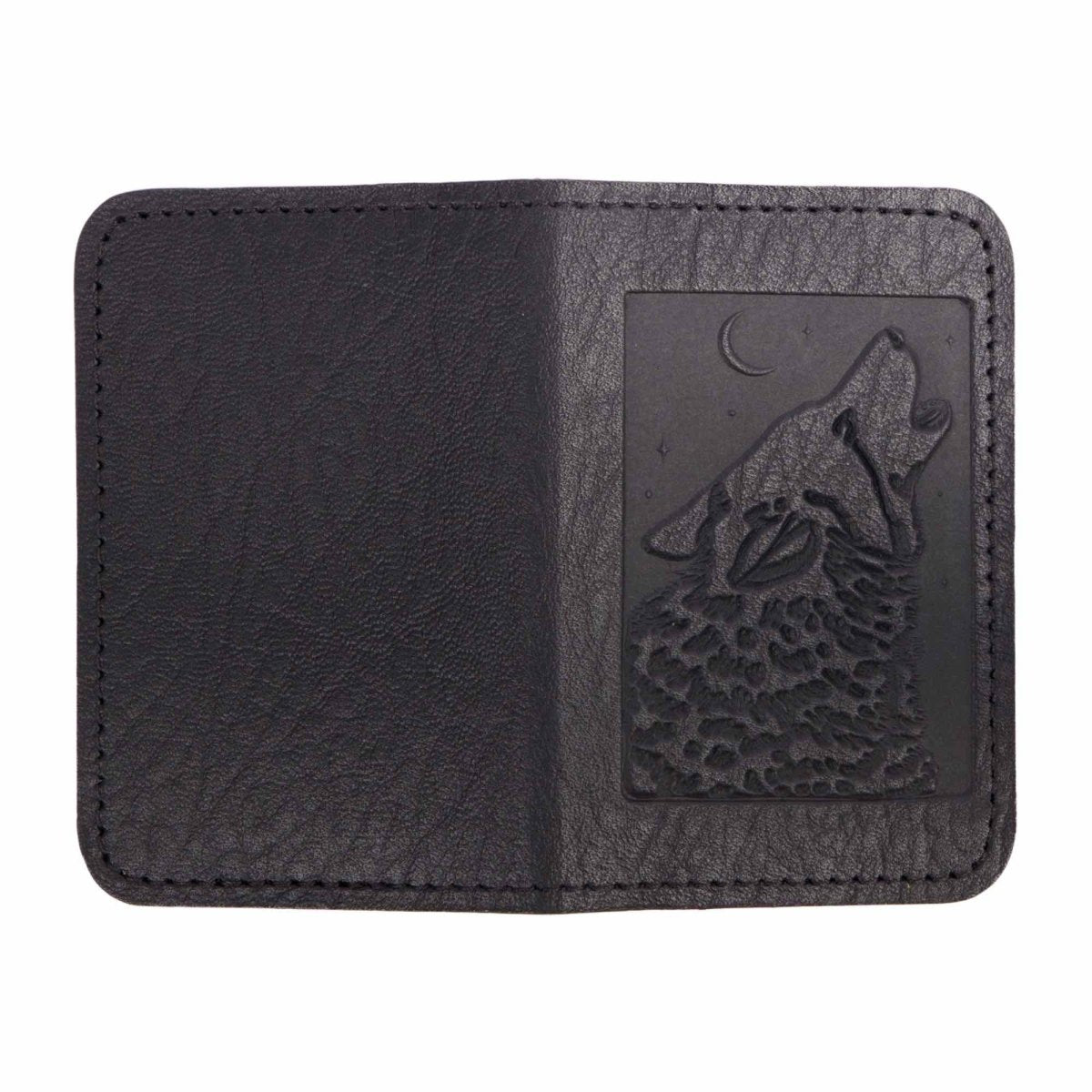 Singing Wolf Mini Wallet, Black open