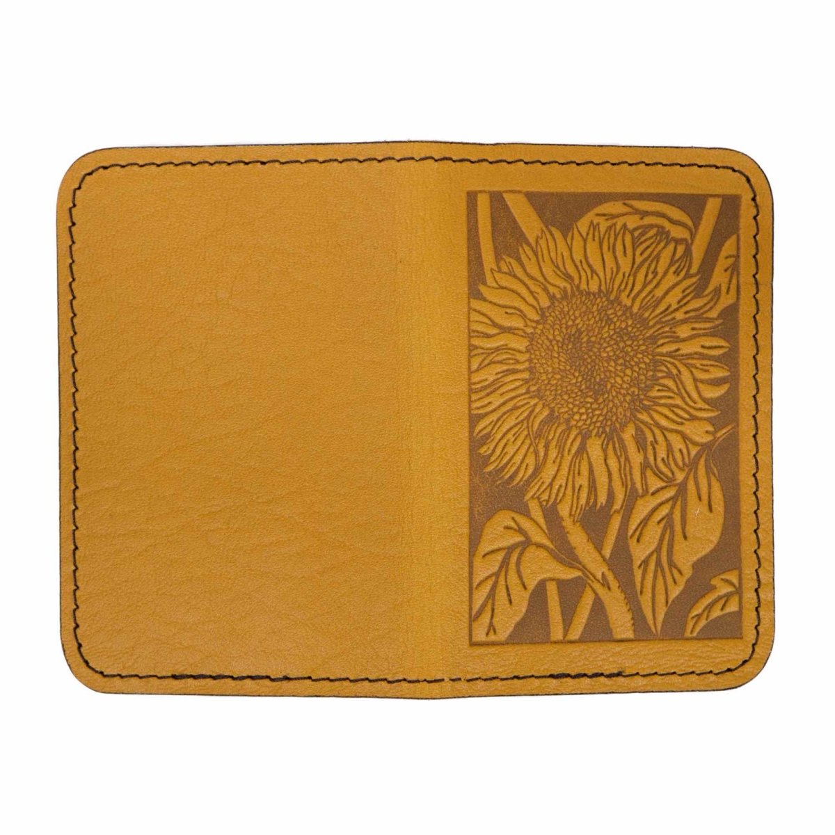 Mini Wallet in Sunflower, Marigold open