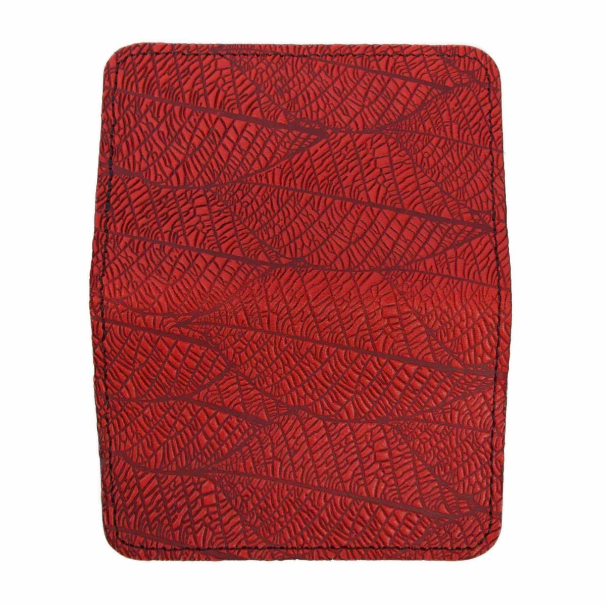 Fallen Leaves Mini Wallet, Red, open