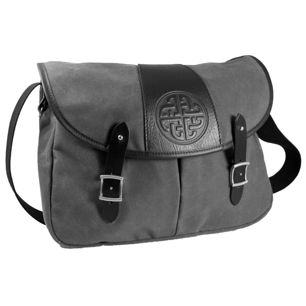 Crosstown Messenger Bag, Waxed Canvas & Leather, Tree of Life - Oberon  Design