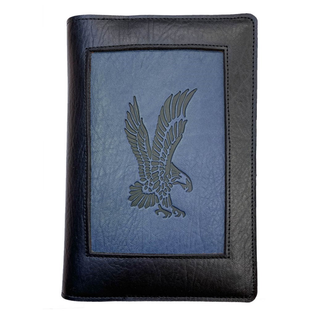 Leather crossbody bag with all-over embossed eagle