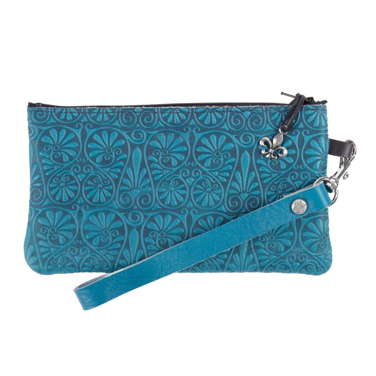 Oberon Design Wristlet in Fan Flower Wine