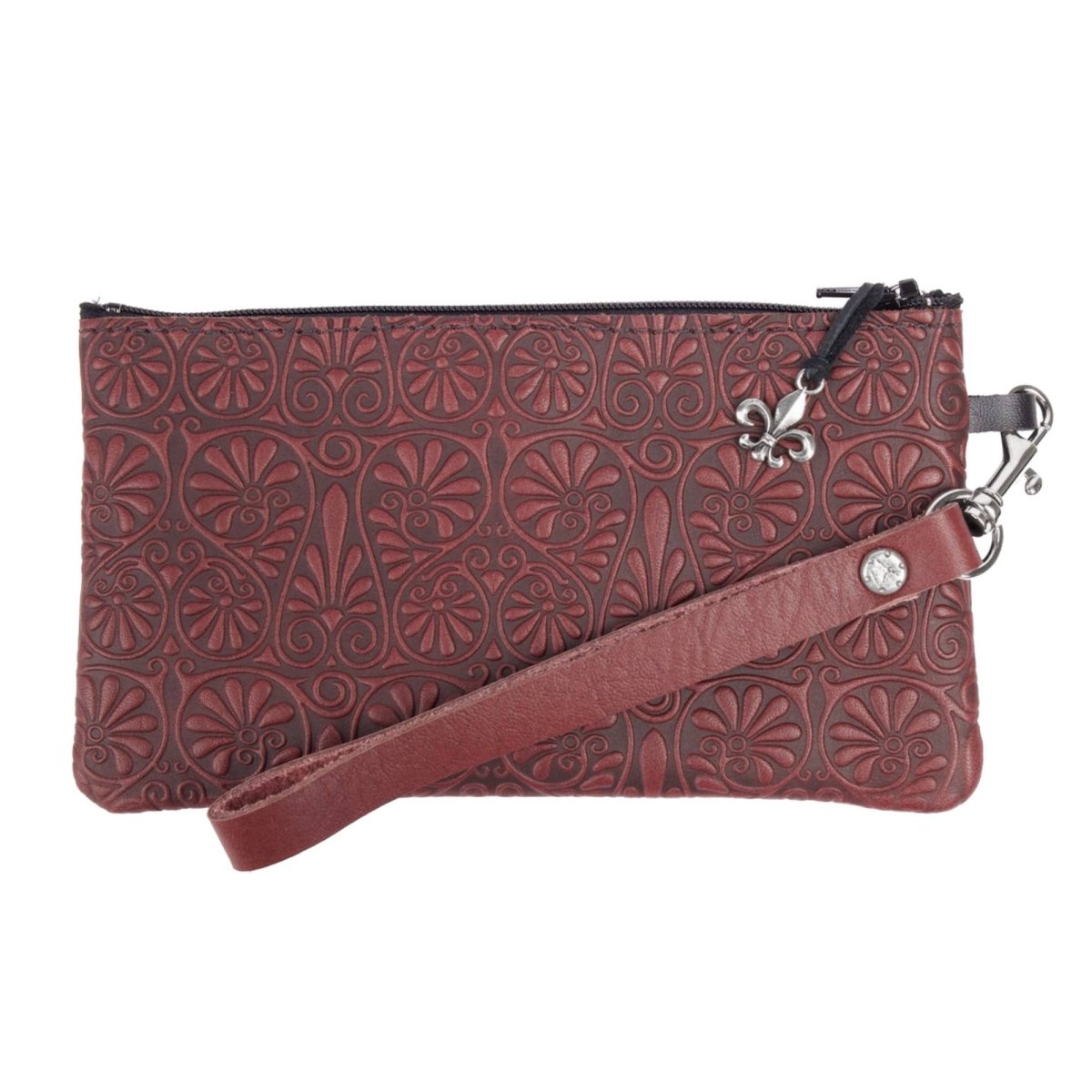 Oberon Design Wristlet in Fan Flower Wine