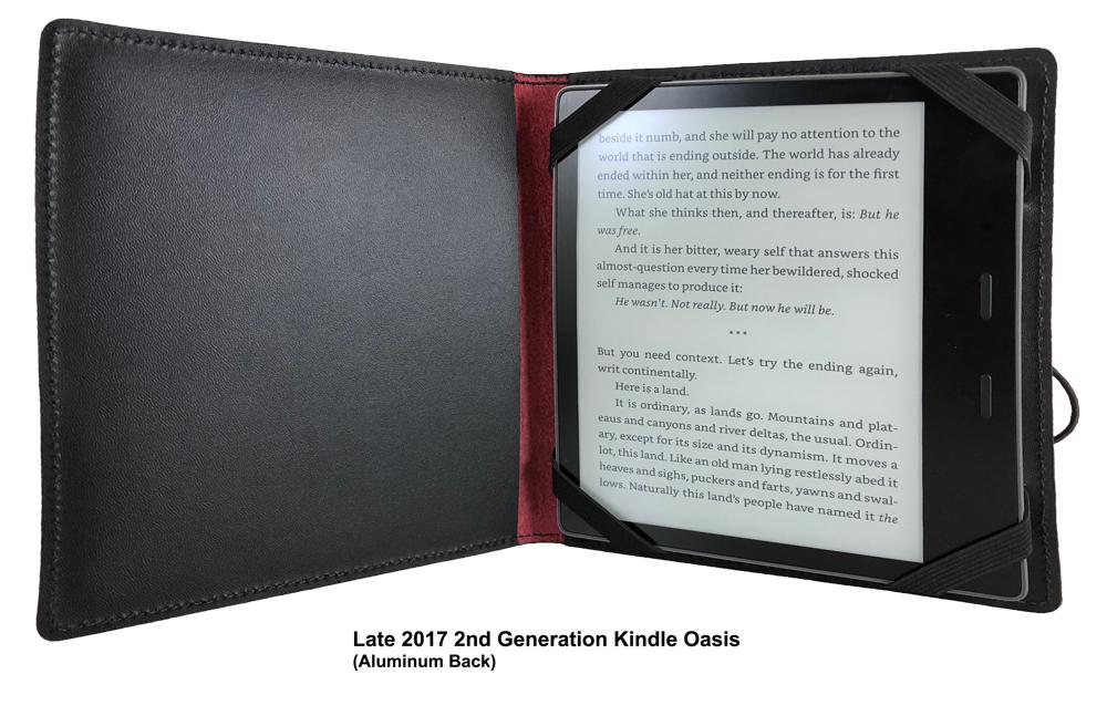 Oberon Design Leather Cover for Kindle Oasis, Oak Leaves in Saddle