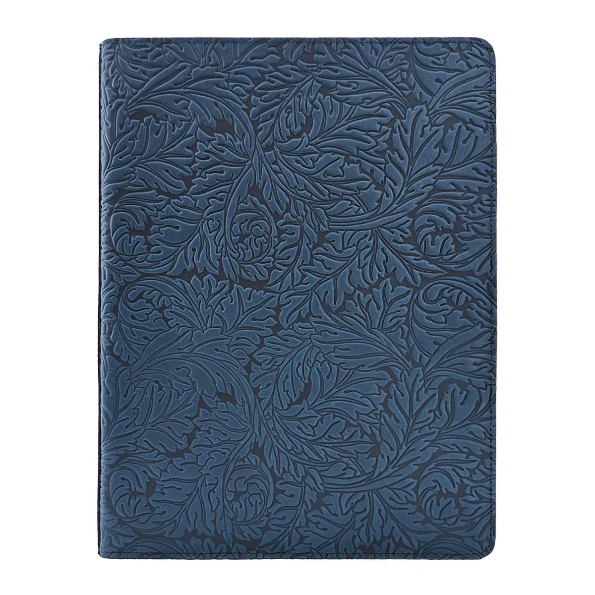 Leather Portfolio, Acanthus in Navy, Made in the USA