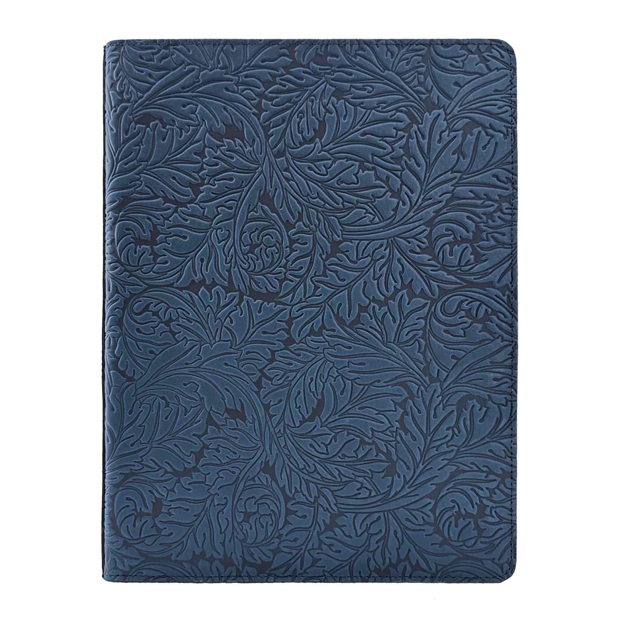 Leather Portfolio, Acanthus in Navy, Made in the USA