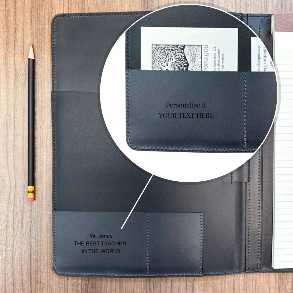 Personalized Large Leather Portfolio by Oberon Design