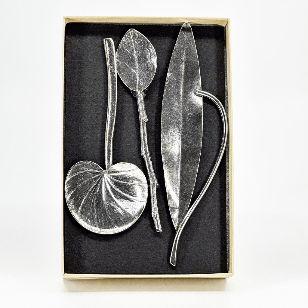 Hand-cast pewter appetizer spreaders by Oberon Design