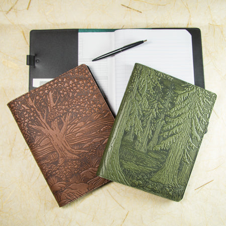 Oberon Design Leather Refillable Icon Journal Cover, Floating Lotus No Pen Loop