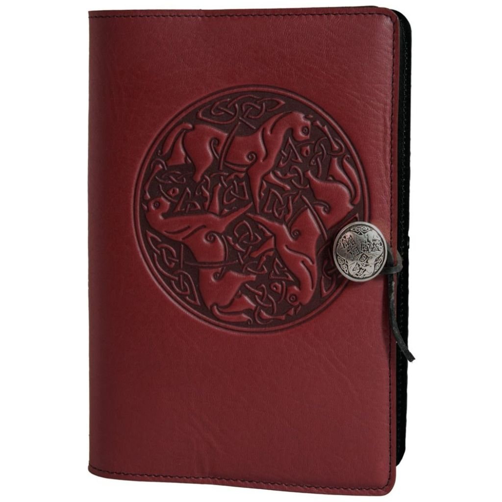 HAPPY EXTRA, Large Leather Refillable Notebook, Celtic Horse