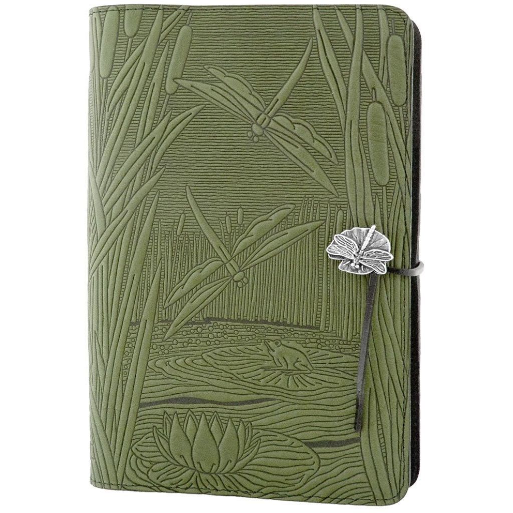 HAPPY EXTRA, Small Leather Refillable Journal, Dragonfly Pond