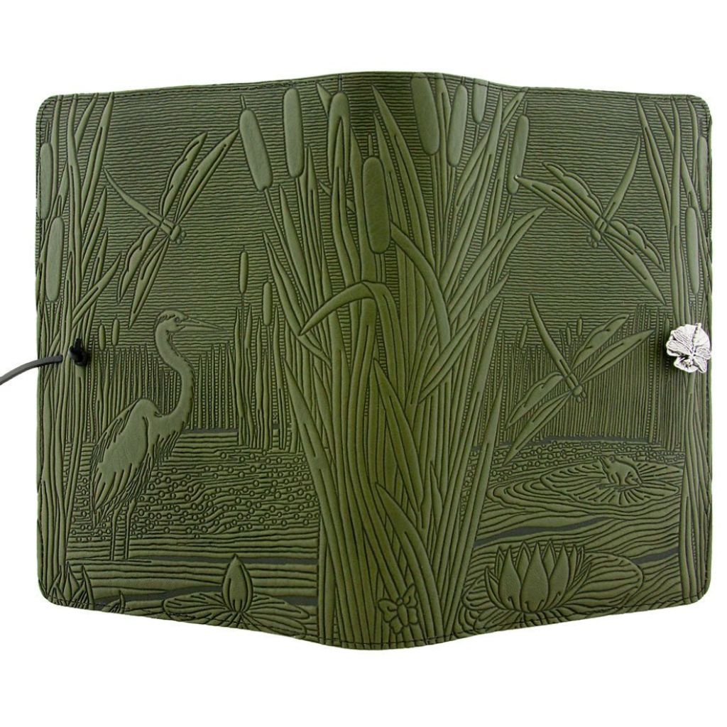 HAPPY EXTRA, Large Leather Refillable Journal, Dragonfly Pond