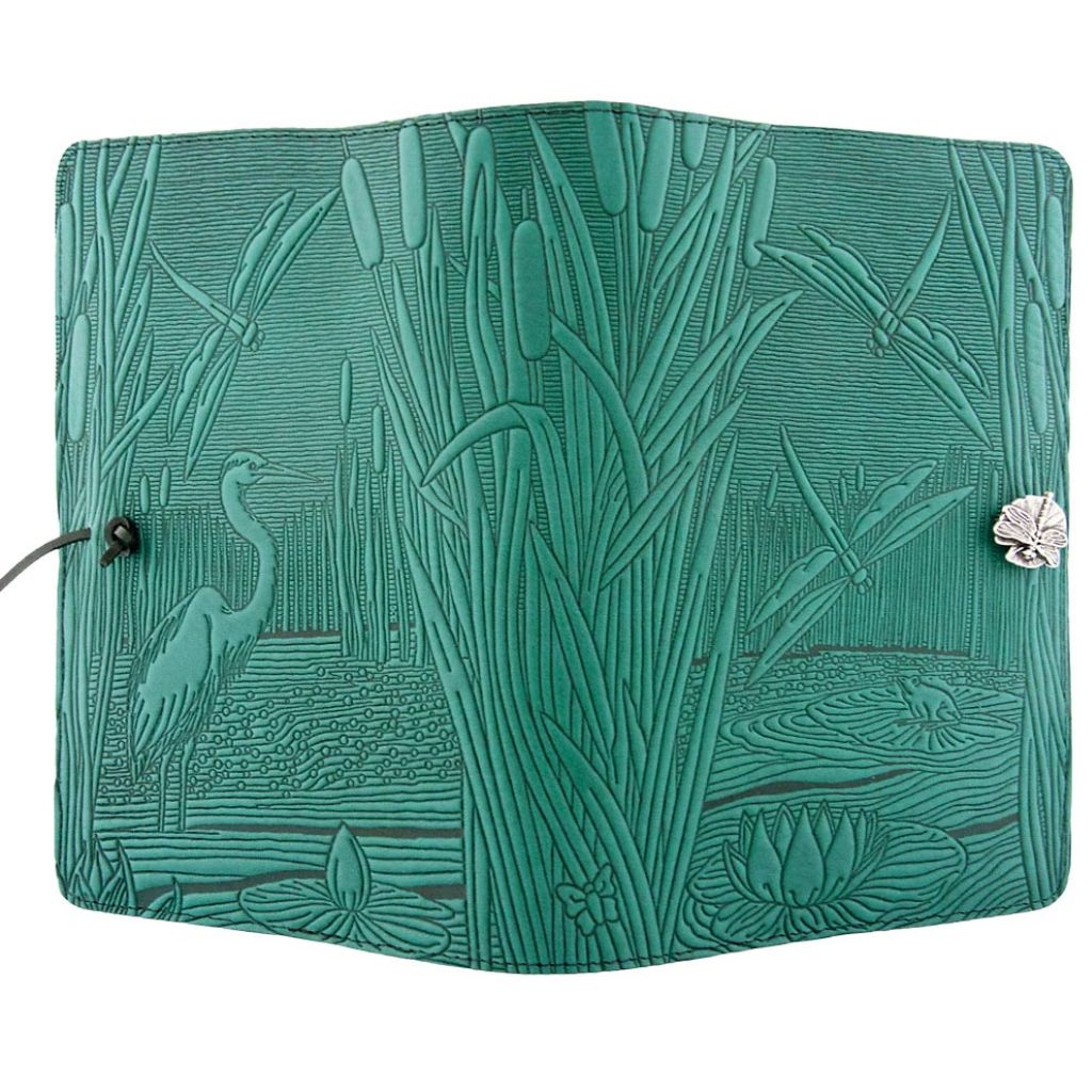 HAPPY EXTRA, Small Leather Refillable Journal, Dragonfly Pond