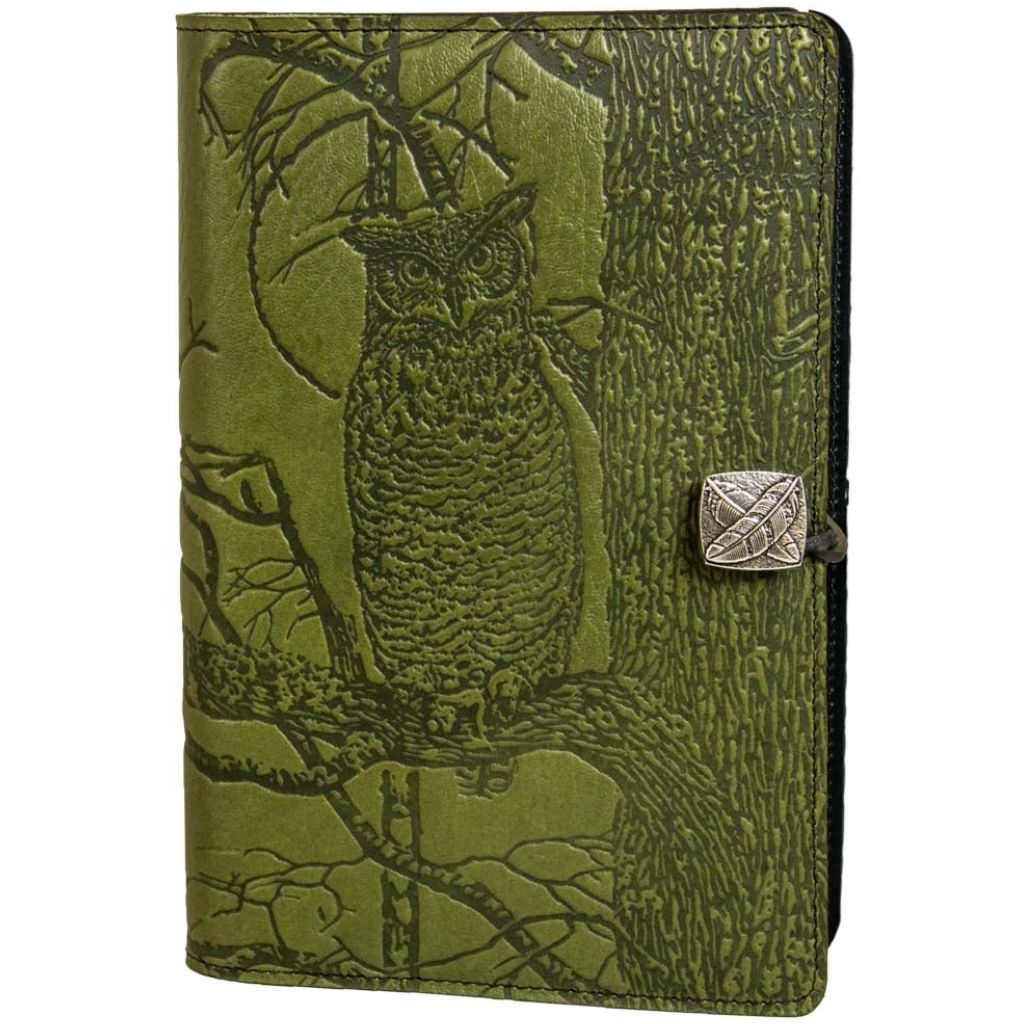 HAPPY EXTRA, Large Leather Refillable Notebook, Horned Owl