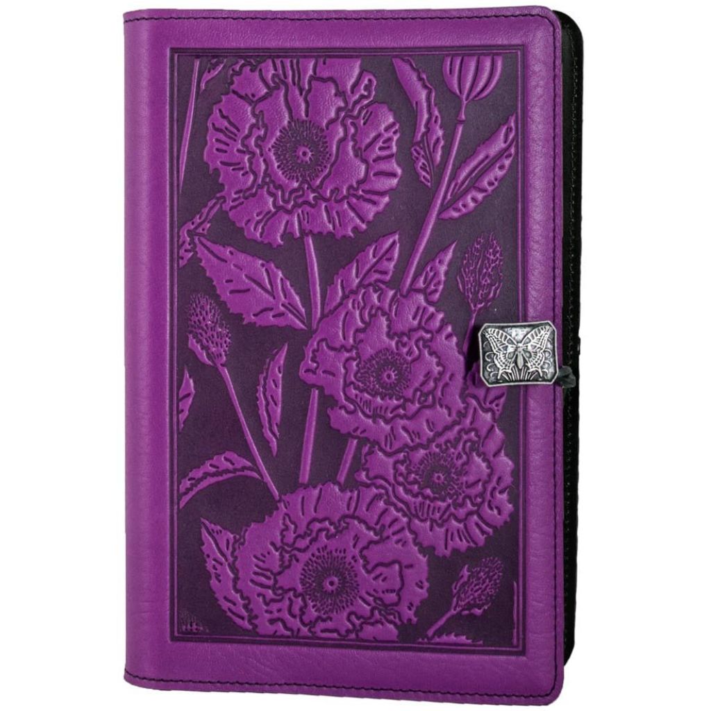 HAPPY EXTRA, Large Leather Refillable Journal, Oriental Poppy