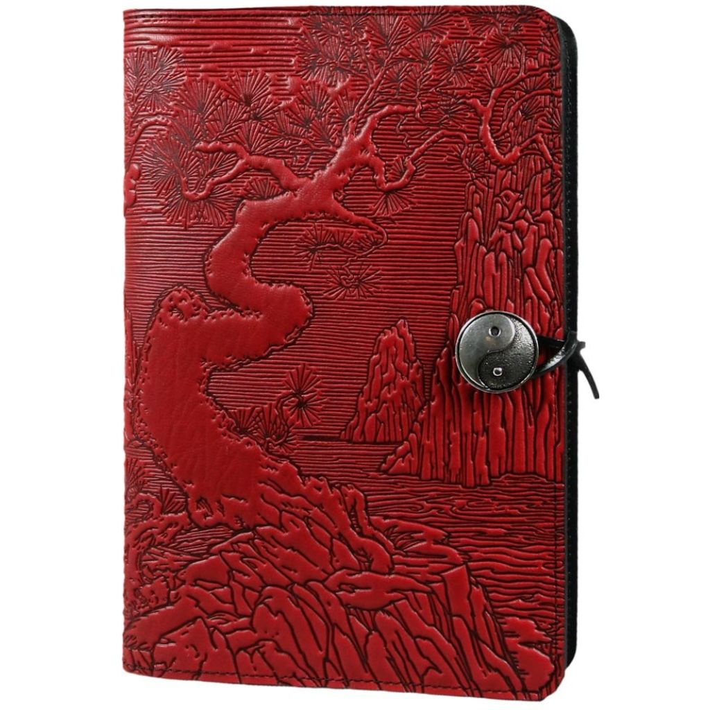 HAPPY EXTRA, Large Leather Refillable Notebook, River Garden