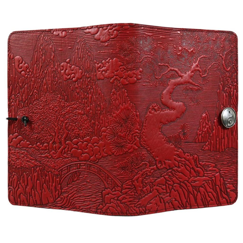 HAPPY EXTRA, Large Leather Refillable Notebook, River Garden