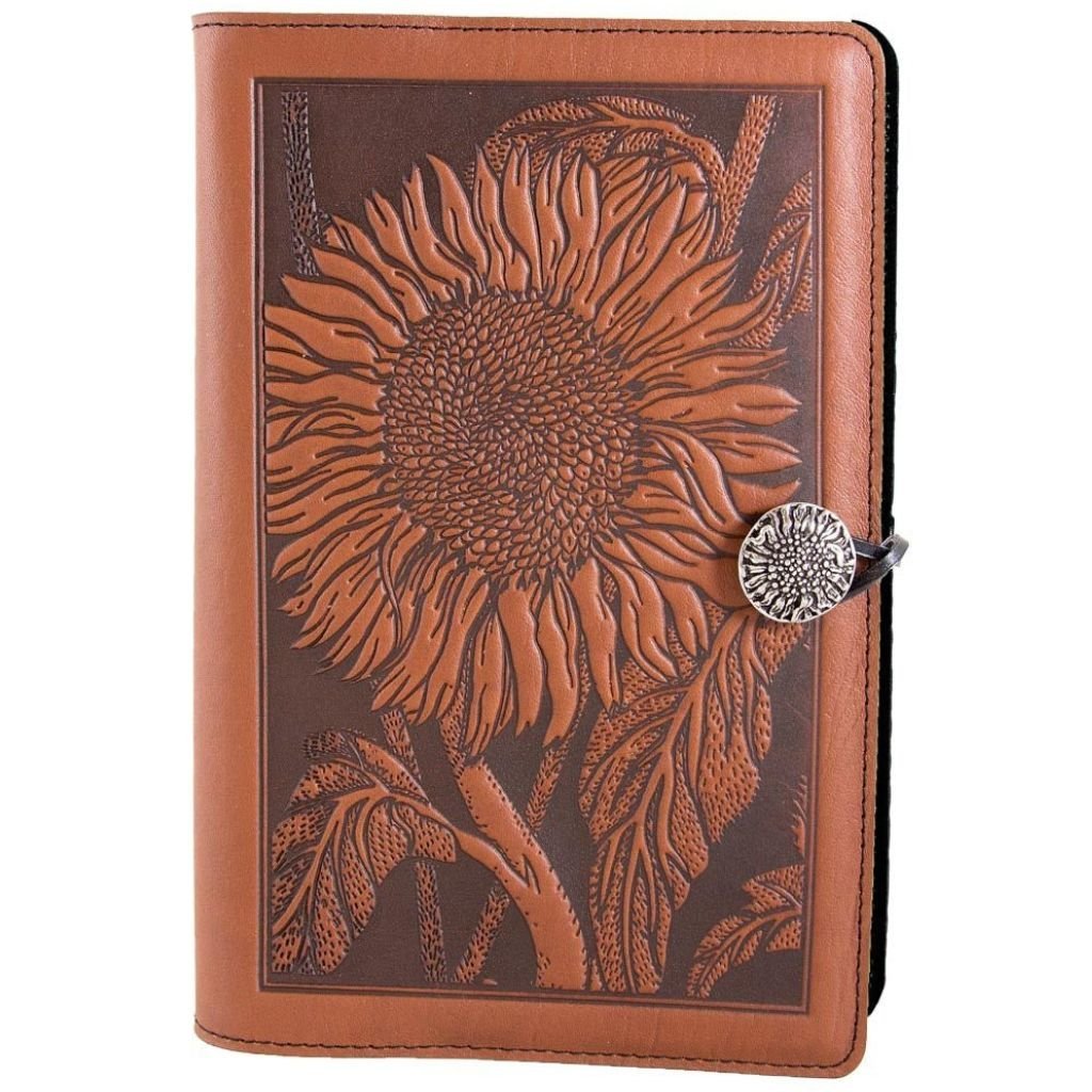 HAPPY EXTRA, Small Leather Refillable Journal, Sunflower