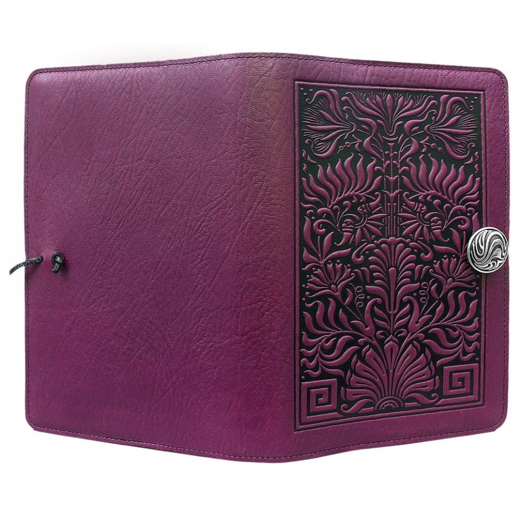 HAPPY EXTRA, Large Leather Refillable Notebook, Thistle