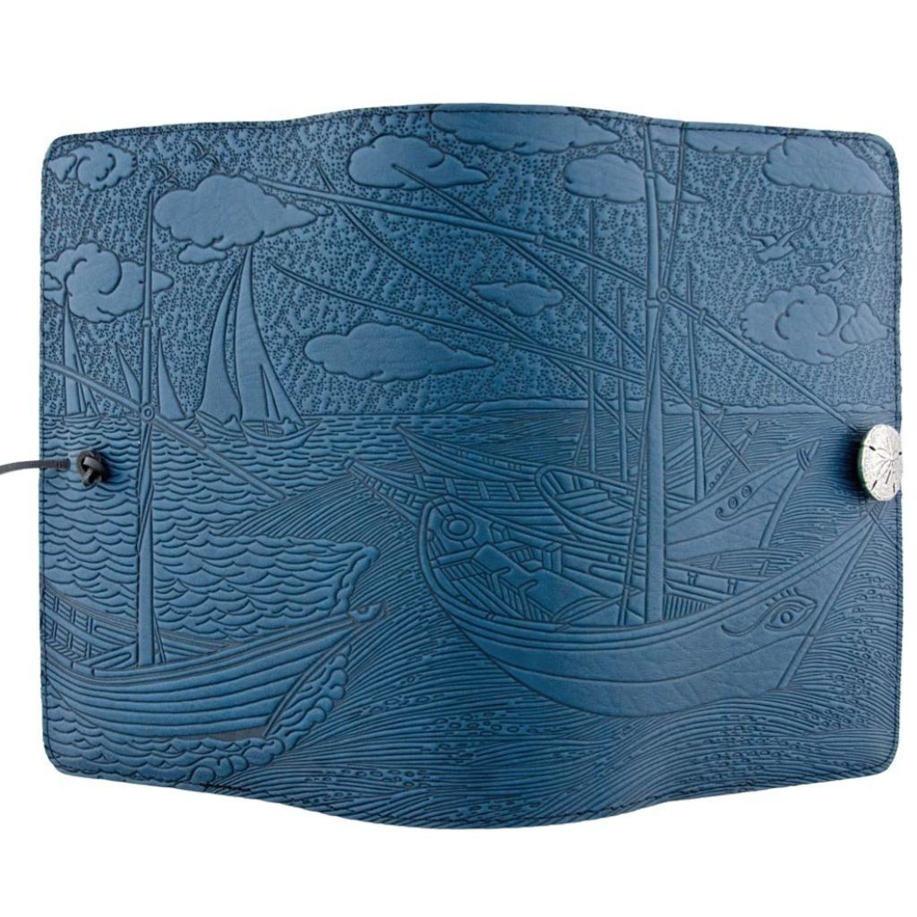 HAPPY EXTRA, Large Leather Refillable Notebook, Van Gogh Boats