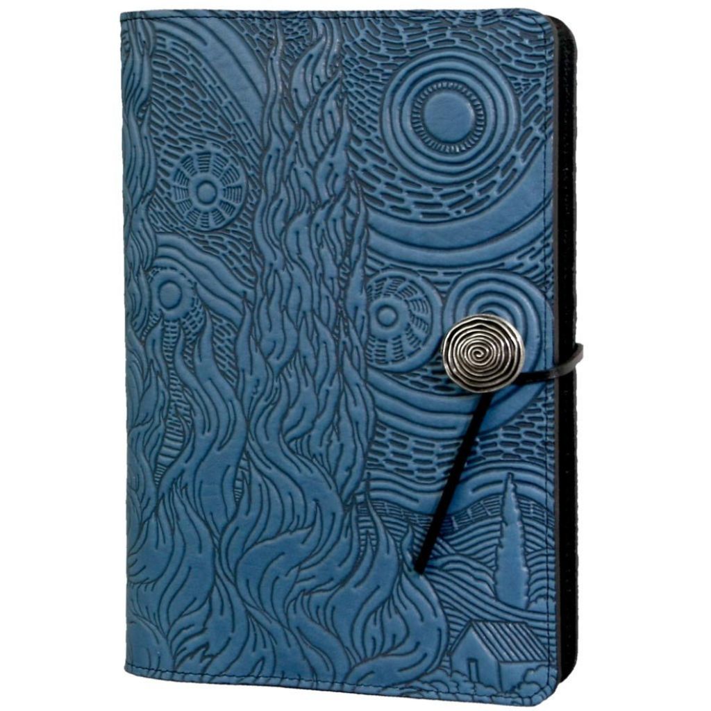 HAPPY EXTRA - Leather Refillable Journal Notebook, Van Gogh&#39;s Sky in Wine