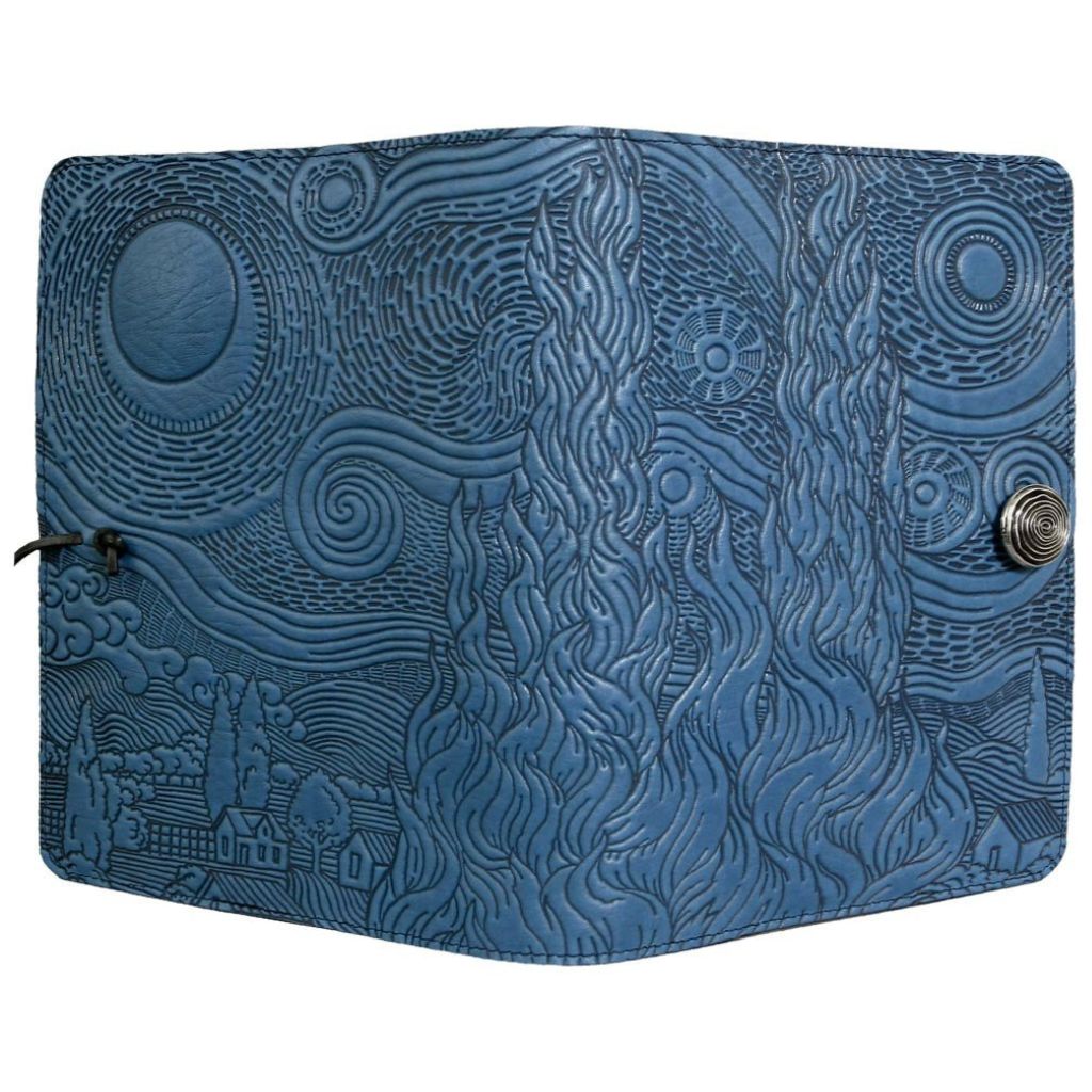 HAPPY EXTRA - Leather Refillable Journal Notebook, Van Gogh&#39;s Sky in Wine