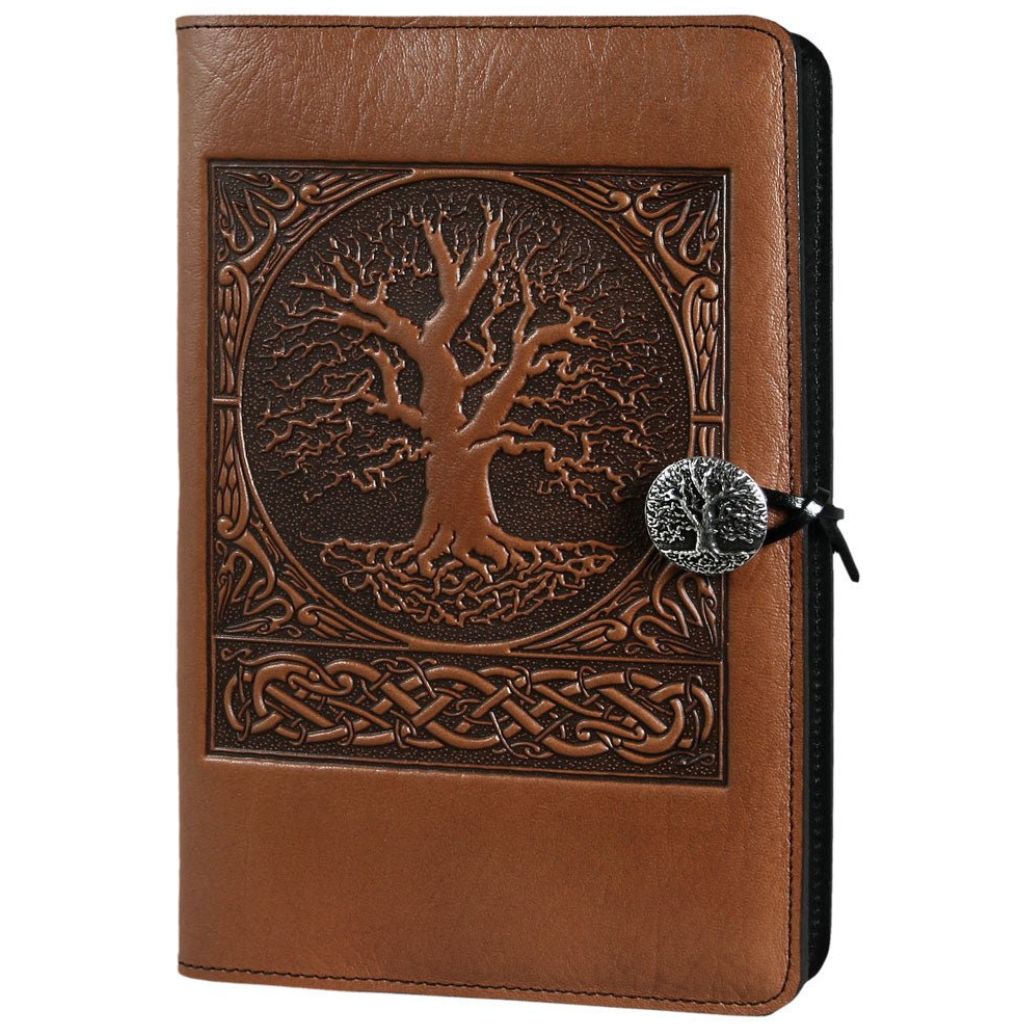 HAPPY EXTRA, Large Leather Refillable Notebook, World Tree