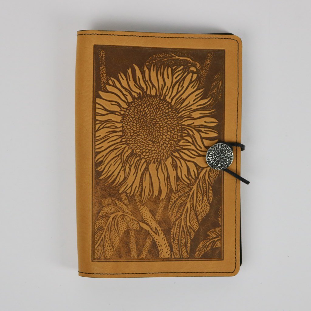 SECOND, Large Leather Refillable Journal, Sunflower in Marigold