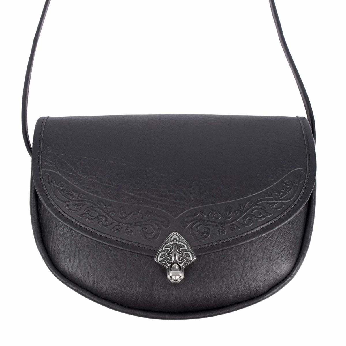 Leather Handbag, Lilah Crossbody by Oberon Design, Large in Black