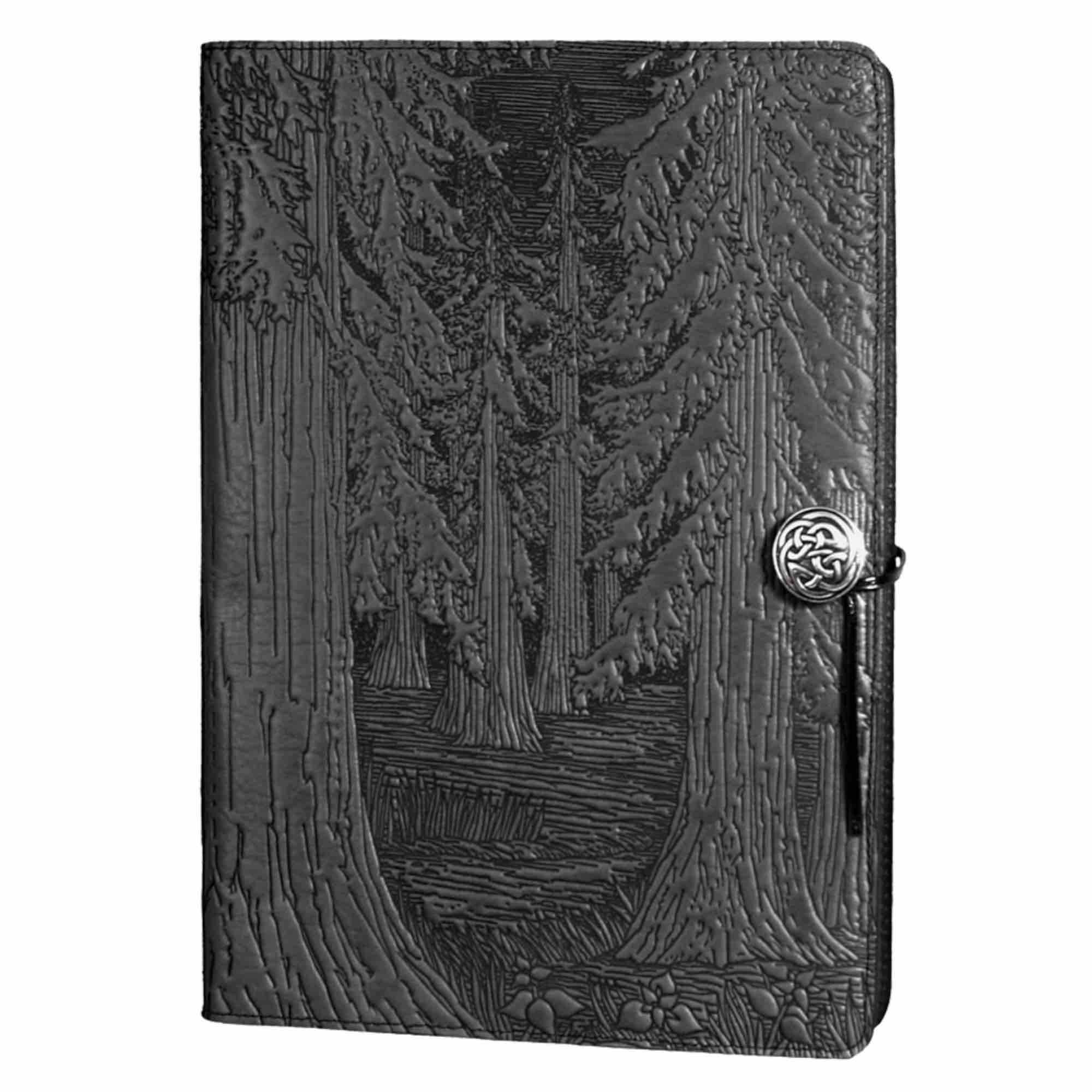 Oberon Design Extra Large Leather Refillable Journal, Forest, Black